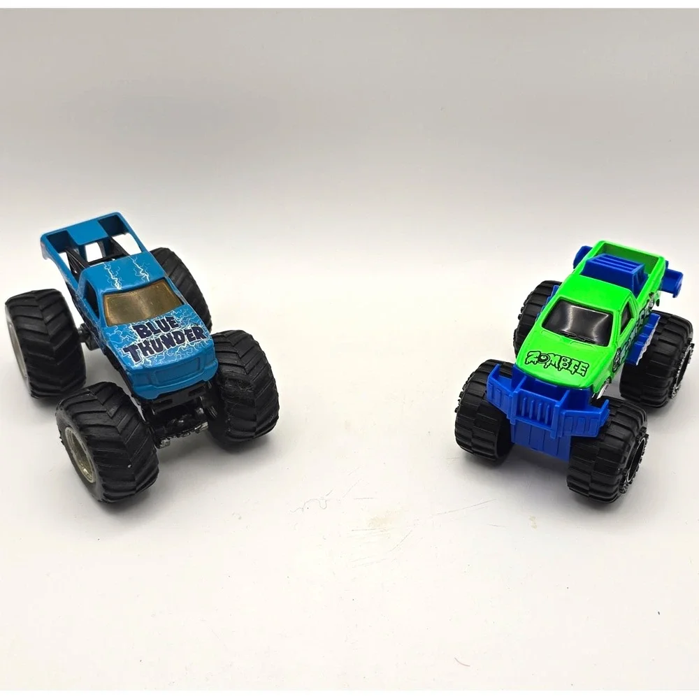Greenbrier International Lot of 2 Monster Trucks Blue Thunder & Zombie